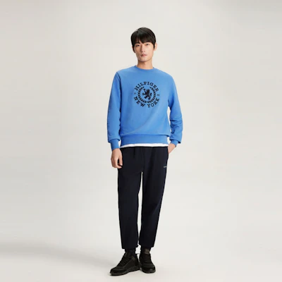 汤米·希尔费格 刺绣徽章纯棉休闲圆领卫衣 MW0MW33651 3