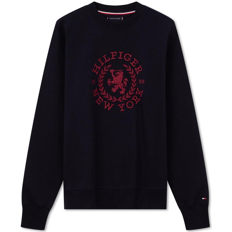 Order 汤米·希尔费格 刺绣徽章纯棉休闲圆领卫衣 MW0MW33651