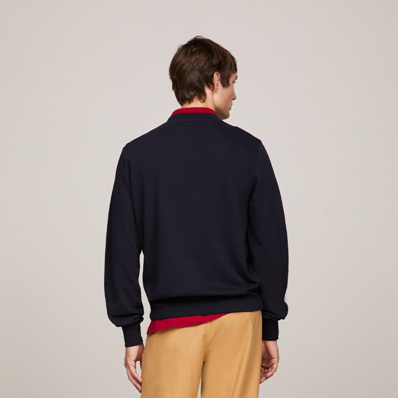 Purchase 汤米·希尔费格 刺绣徽章纯棉休闲圆领卫衣 MW0MW33651