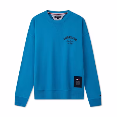 Tommy Hilfiger Embroidered Logo Oversized Crewneck Sweatshirt Navy Blue MW0MW31509