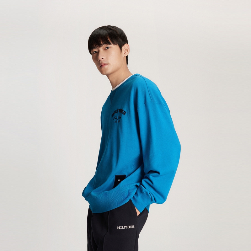 Details for 汤米·希尔费格 刺绣标志宽松版圆领卫衣 深蓝色 MW0MW31509