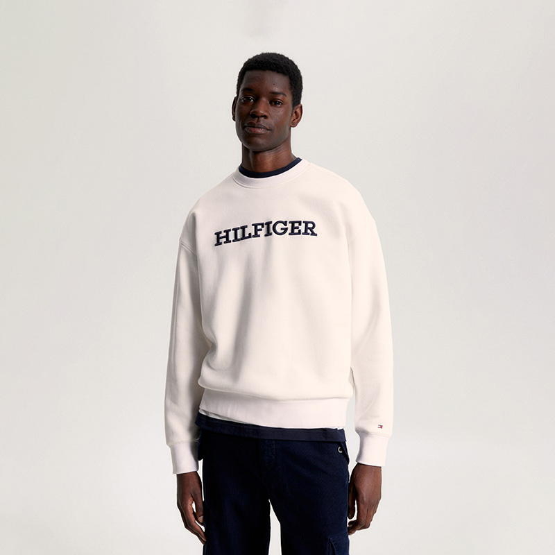 Shop 汤米希尔费格刺绣宽松版抓绒圆领卫衣 MW0MW32726