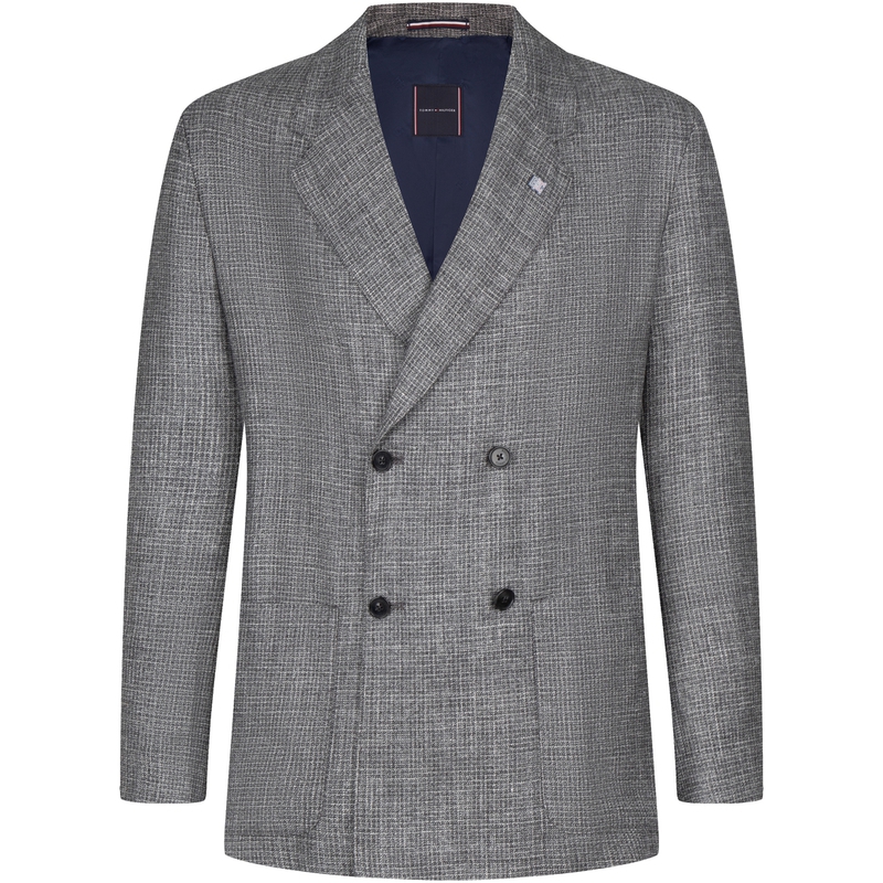 Tommy Hilfiger  Gray Floral Double-Breasted Silk Suit. TQ001920