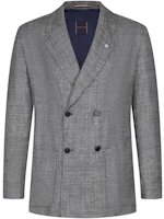 Tommy Hilfiger Gray Floral Double-Breasted Silk Suit. TQ001920 Tommy Hilfiger Gray Floral Double-Breasted Silk Suit. TQ001920