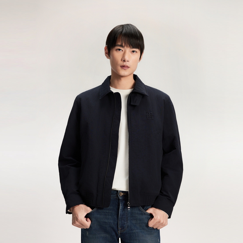 Shop Tommy Hilfiger Ivy領輕薄刺繡休閒棉質外套 MW0MW33743