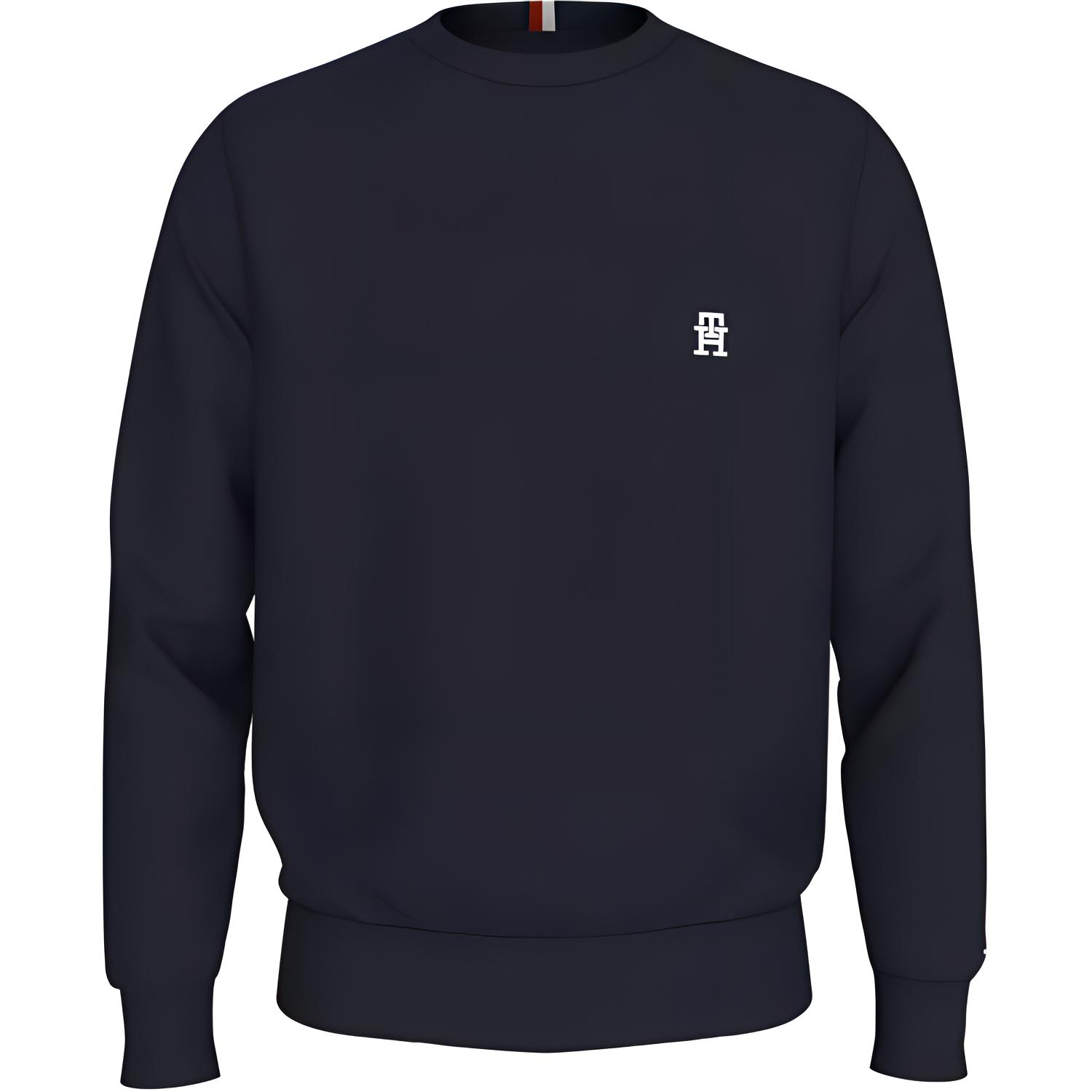 Tommy Hilfiger  Logo Crew Neck Slim Fit Pullover Sweatshirt Navy Blue MW0MW34400-DW5