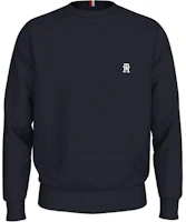 Order Tommy Hilfiger Logo Crew Neck Slim Fit Pullover Sweatshirt Navy Blue MW0MW34400-DW5