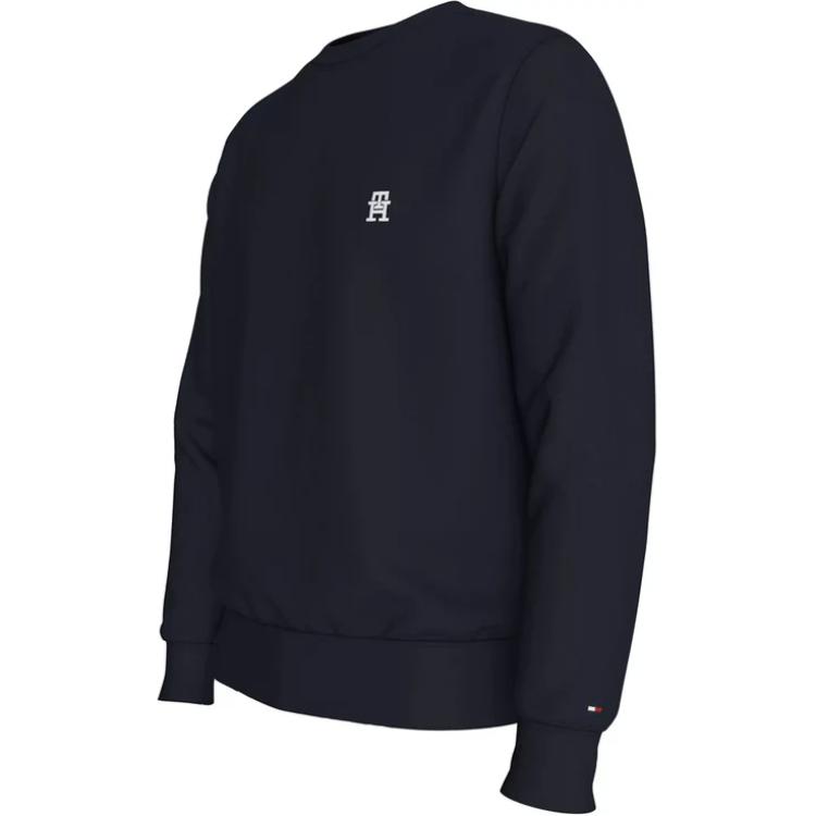 Shop 汤米·希菲格 logo圆领修身款长袖卫衣 海军蓝 MW0MW34400-DW5