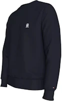 Shop Tommy Hilfiger Logo Crew Neck Slim Fit Pullover Sweatshirt Navy Blue MW0MW34400-DW5