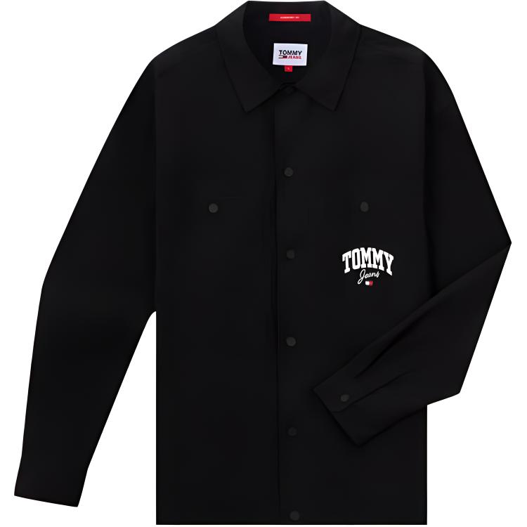Order Chaqueta Camisa Tommy Hilfiger Loose Fit con Botones a Presión y Estampado Logo. DM0DM17240