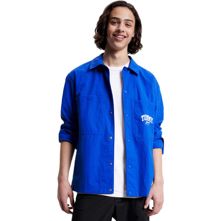 Details for Chaqueta Camisa Tommy Hilfiger Loose Fit con Botones a Presión y Estampado Logo. DM0DM17240