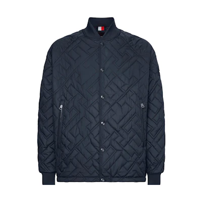 Tommy Hilfiger Monogram Quilted Bomber Jacket Navy Blue MW0MW27693-DW5