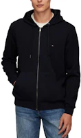 Shop Tommy Hilfiger Navy Blue Zip-Up Hoodie with Drop Shoulder Design. MW37243-DW5