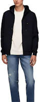 Details for Tommy Hilfiger Navy Blue Zip-Up Hoodie with Drop Shoulder Design. MW37243-DW5