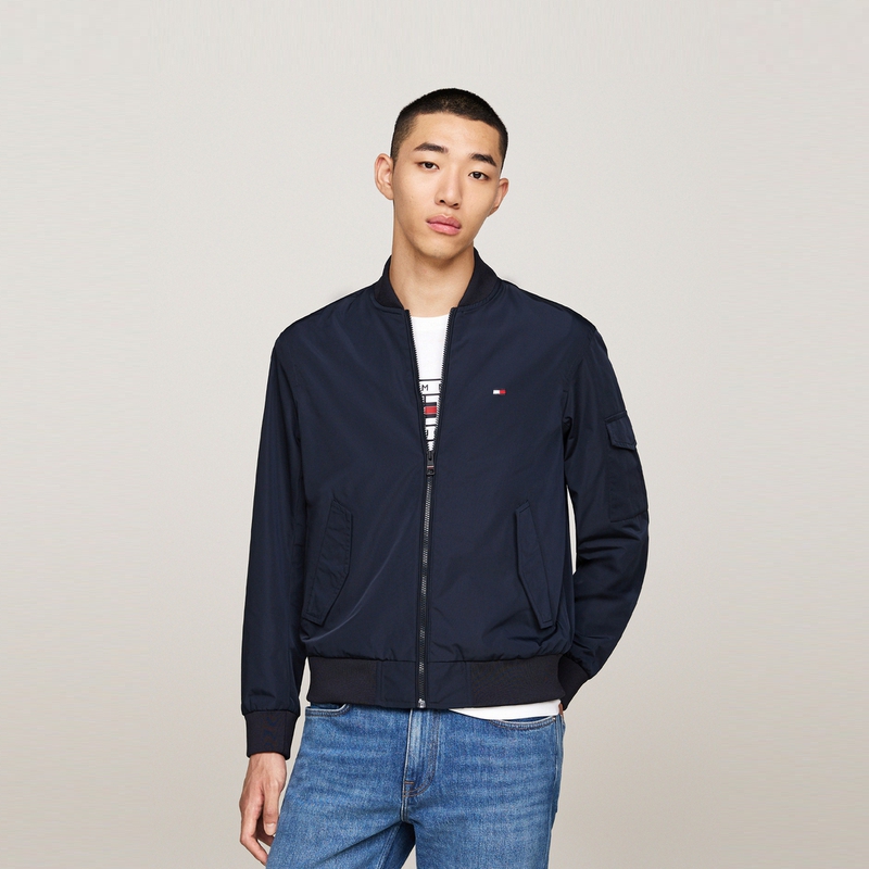 Shop 湯米希爾費格 海軍藍商務休閒飛行夾克附口袋設計 MW0MW35658