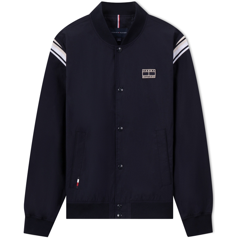 Tommy Hilfiger  Navy Embroidered Bomber Jacket with Snap Button. 78J8851