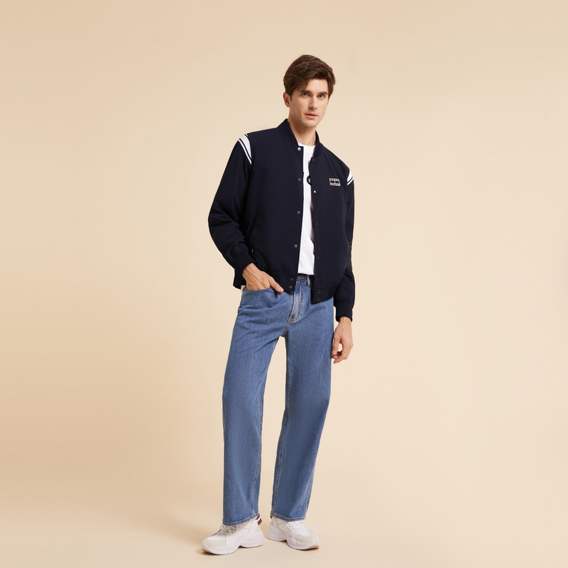 Details for Chaqueta Bomber Azul Marino Tommy Hilfiger con Bordado y Broche a Presión. 78J8851