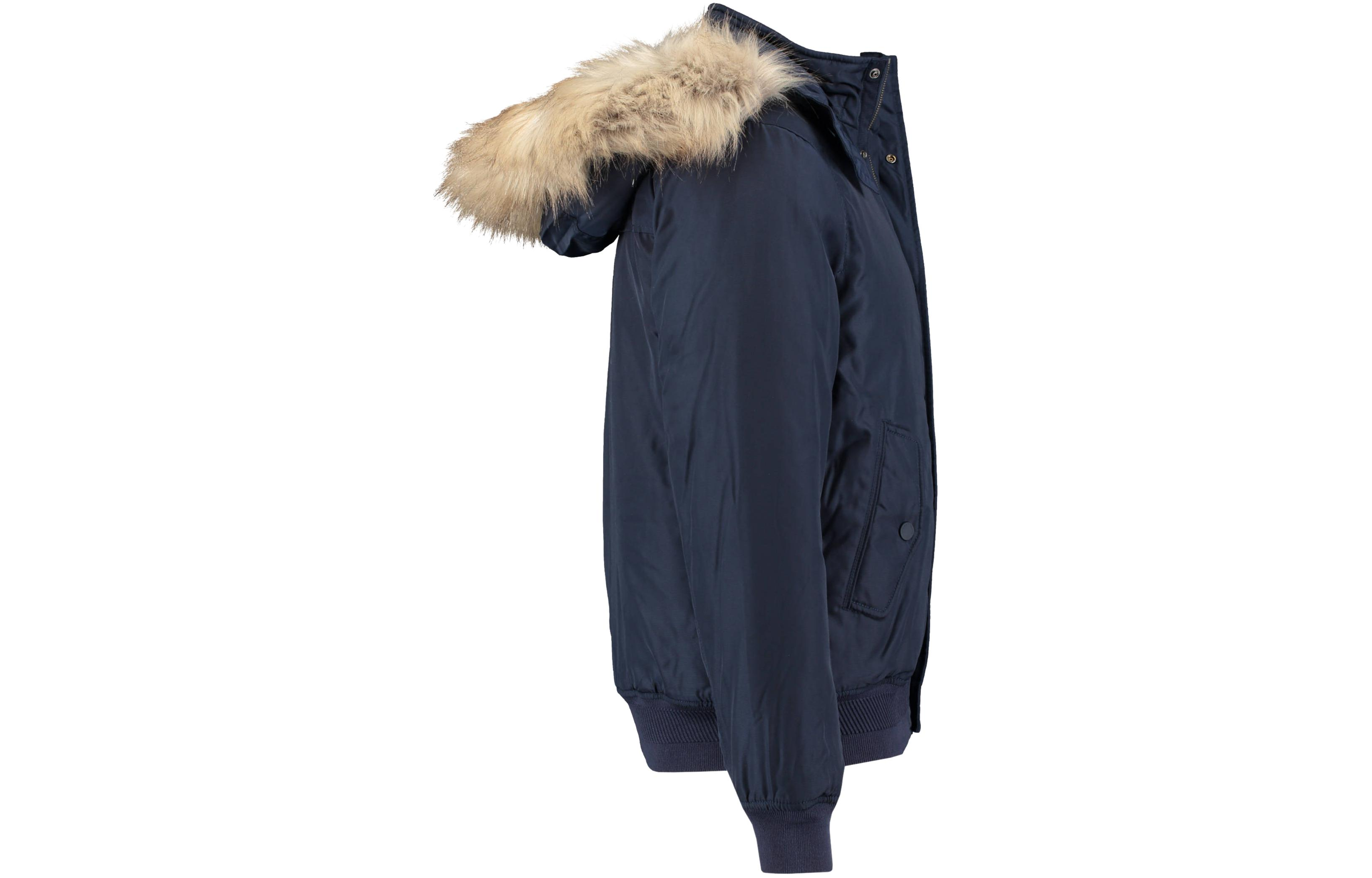 Lookbook 汤米希尔费格 海军蓝毛领连帽羽绒夹克 78J1956-410