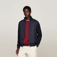 Shop Tommy Hilfiger Navy Padded Zip-Up Relaxed Fit Jacket for Casual & Business. MW0MW36721