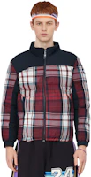 Shop Tommy Hilfiger Navy Plaid Puffer Jacket with Stand Collar. MW0MW33432