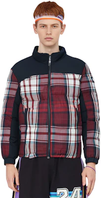 Tommy Hilfiger 海軍藍格紋立領羽絨外套 MW0MW33432 Shop Tommy Hilfiger 海軍藍格紋立領羽絨外套 MW0MW33432