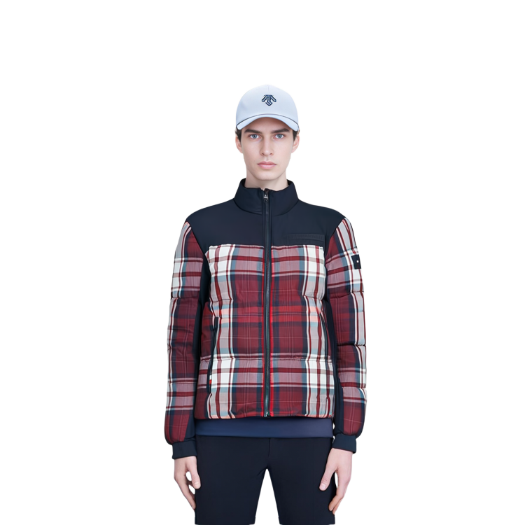 Purchase Tommy Hilfiger 海軍藍格紋立領羽絨外套 MW0MW33432