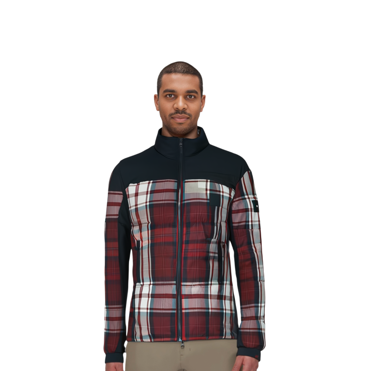 Sizing Tommy Hilfiger 海軍藍格紋立領羽絨外套 MW0MW33432