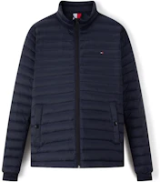 Tommy Hilfiger Navy Slim Fit Quilted Down Jacket with Embroidered Logo XM0XM02189 Tommy Hilfiger Navy Slim Fit Quilted Down Jacket with Embroidered Logo XM0XM02189