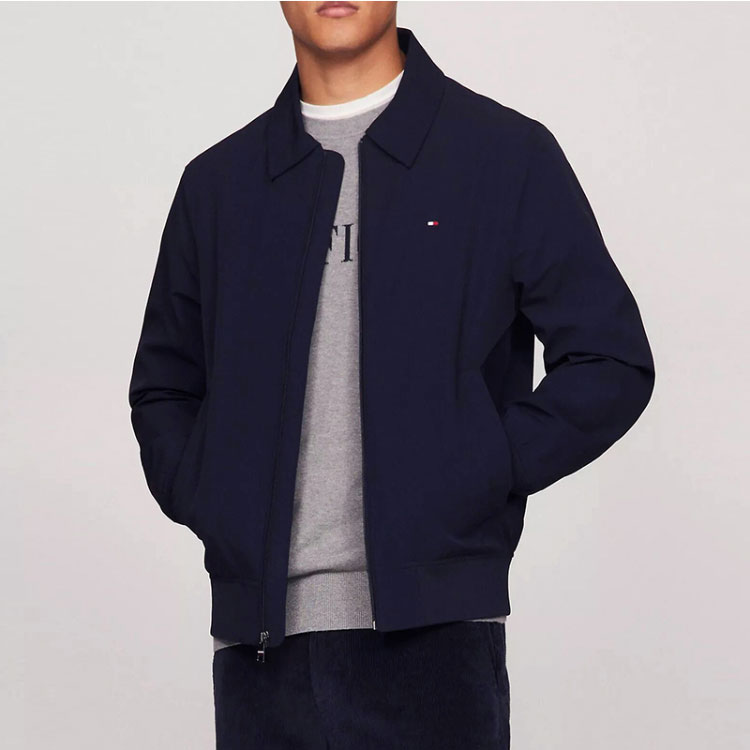 Shop Tommy Hilfiger 海軍藍防水高爾夫夾克 復古美式風格 78J9469-410