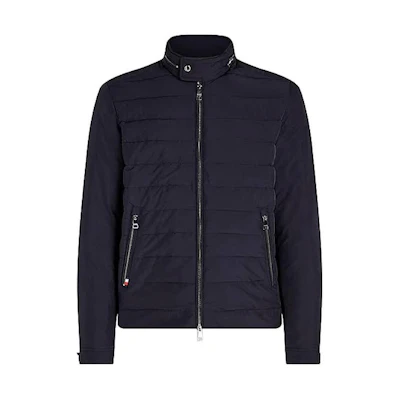 Tommy Hilfiger Navy Zip-Thru Racer Jacket Long Sleeve Outerwear. MW0MW33752-DW5