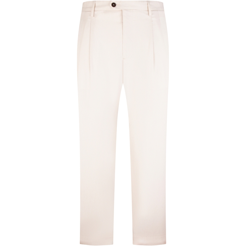 Tommy Hilfiger  Pleated Textured Pinstripe Business Casual Trousers Off-White. TQ001945