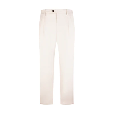 Tommy Hilfiger Pleated Textured Pinstripe Business Casual Trousers Off-White. TQ001945