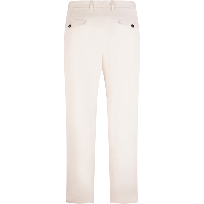 Lookbook 汤米希尔费格褶皱条纹纹理休闲西裤 米白色 商务休闲裤。 TQ001945