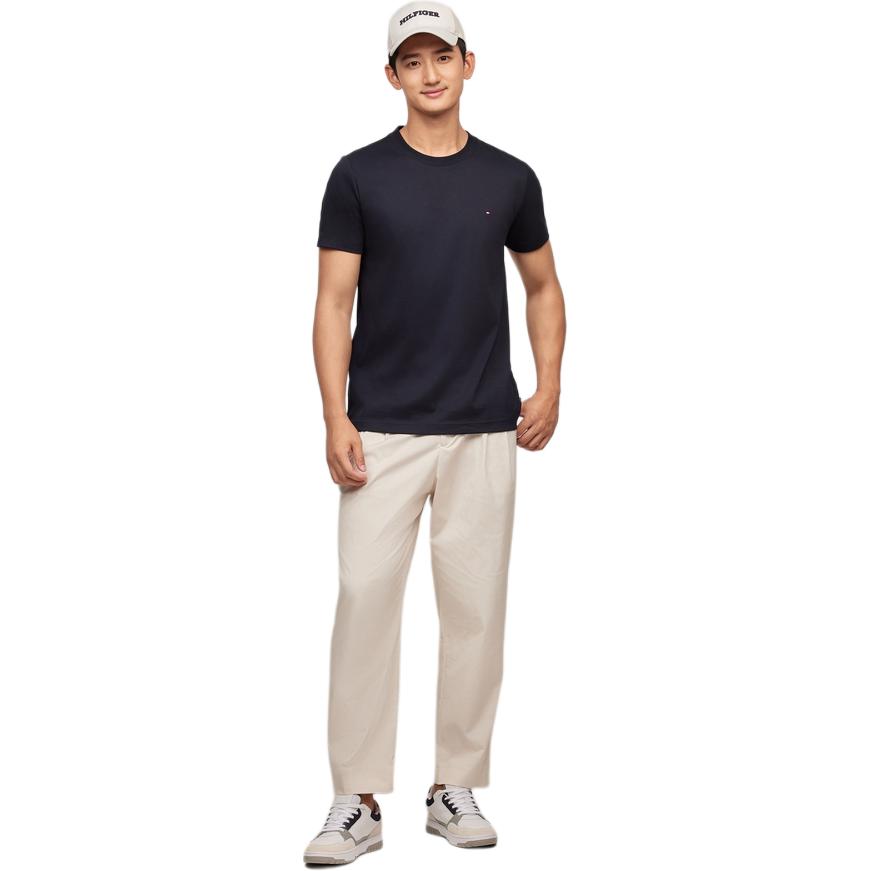 Details for 汤米希尔费格褶皱条纹纹理休闲西裤 米白色 商务休闲裤。 TQ001945