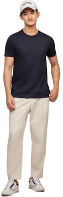 汤米希尔费格褶皱条纹纹理休闲西裤 米白色 商务休闲裤。 TQ001945 Details for 汤米希尔费格褶皱条纹纹理休闲西裤 米白色 商务休闲裤。 TQ001945