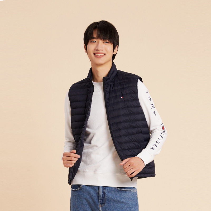 Tommy Hilfiger  Quilted Down Vest Navy Blue Casual Lightweight Slim Fit XM0XM02538-DW5 圖 4