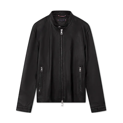 Tommy Hilfiger Retro Biker Leather Jacket Black MW0MW36635