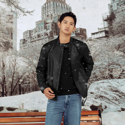 Tommy Hilfiger 復古機車皮衣 黑色 MW0MW36635 Purchase Tommy Hilfiger 復古機車皮衣 黑色 MW0MW36635