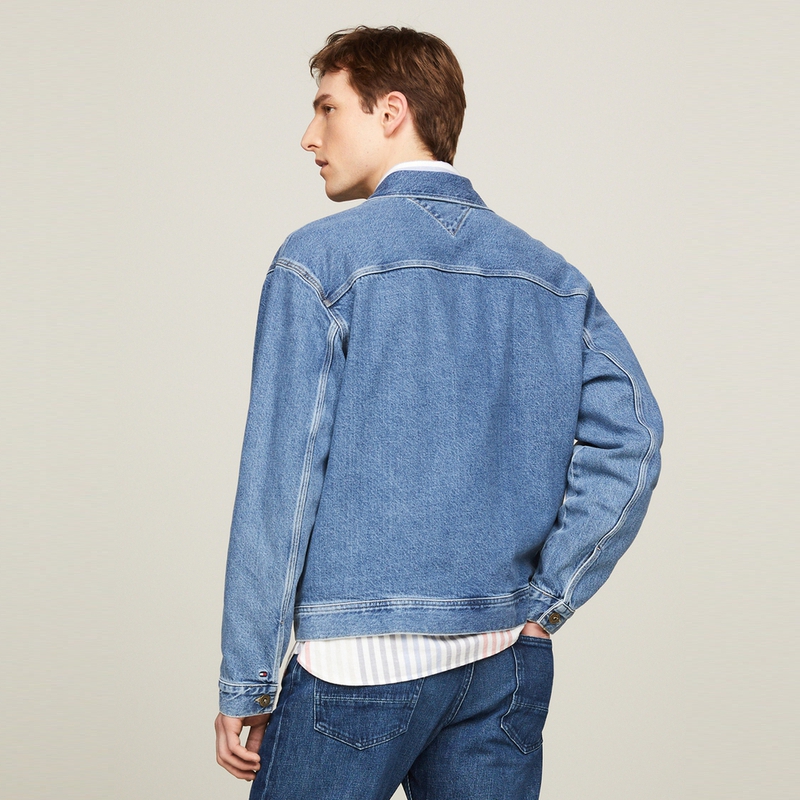 Tommy Hilfiger  Retro Denim Jacket with Dual Pockets in Denim Blue. MW0MW34523 圖 8