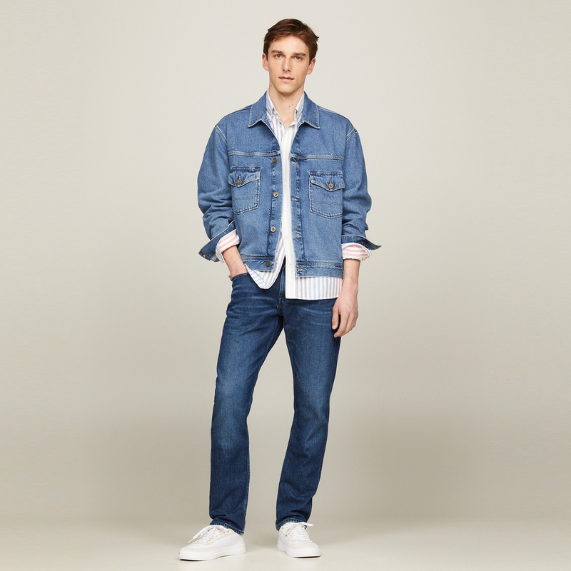 Tommy Hilfiger  Retro Denim Jacket with Dual Pockets in Denim Blue. MW0MW34523 圖 9