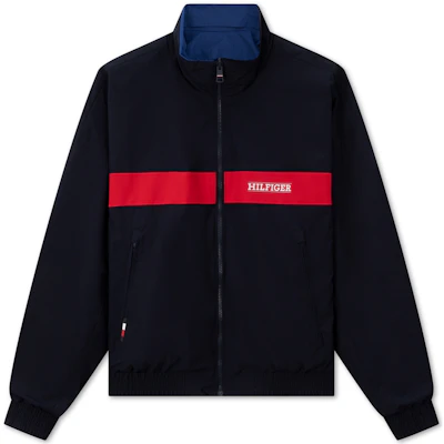 Tommy Hilfiger 復古雙面刺繡連帽外套 深藍/黑色 MW0MW34452 Shop Tommy Hilfiger 復古雙面刺繡連帽外套 深藍/黑色 MW0MW34452