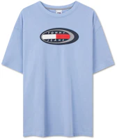 Tommy Hilfiger Retro Streetwear Badge Print Loose Cotton Tee Light Blue DM0DM18586 Tommy Hilfiger Retro Streetwear Badge Print Loose Cotton Tee Light Blue DM0DM18586