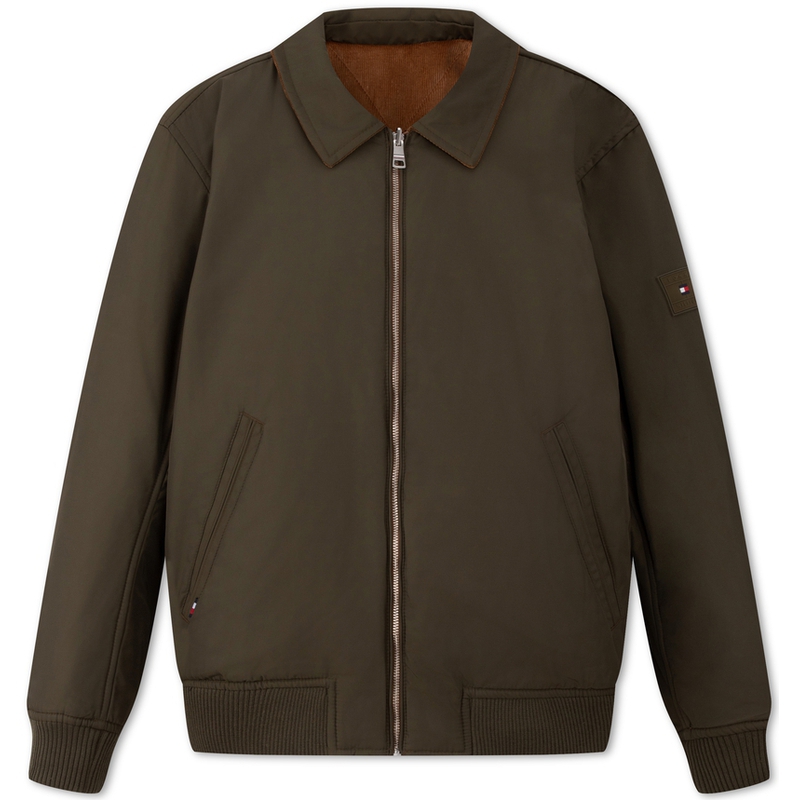 Shop Tommy Hilfiger 復古雙面燈芯絨拉鍊夾克保暖外套 MW0MW32792