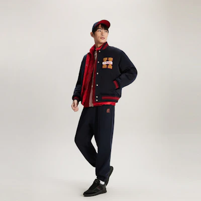 Tommy Hilfiger 雙面刺繡寬鬆棒球外套 海軍藍/紅色 MW0MW34190 3