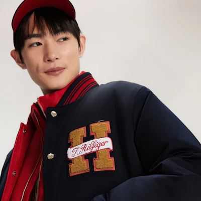 Tommy Hilfiger 雙面刺繡寬鬆棒球外套 海軍藍/紅色 MW0MW34190 5