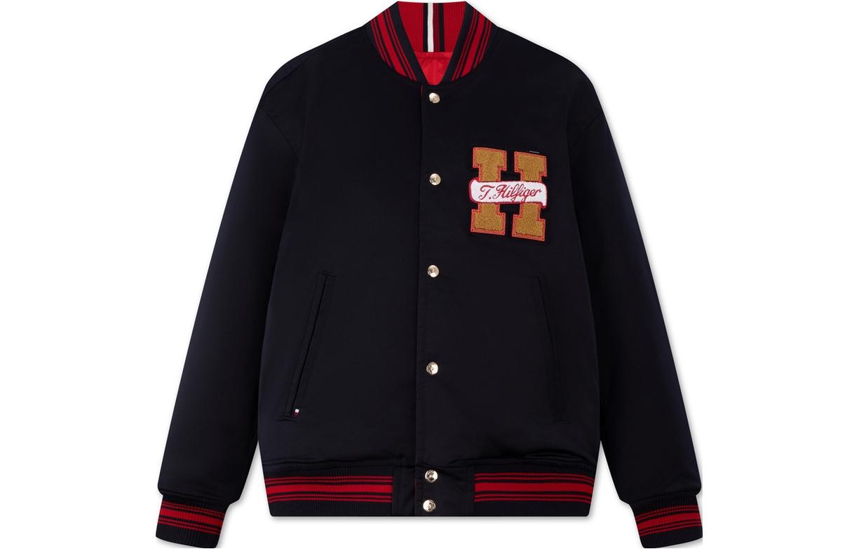 Order Tommy Hilfiger 雙面刺繡寬鬆棒球外套 海軍藍/紅色 MW0MW34190