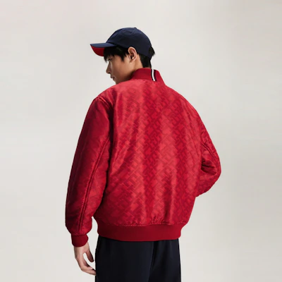 Tommy Hilfiger 雙面刺繡寬鬆棒球外套 海軍藍/紅色 MW0MW34190 2