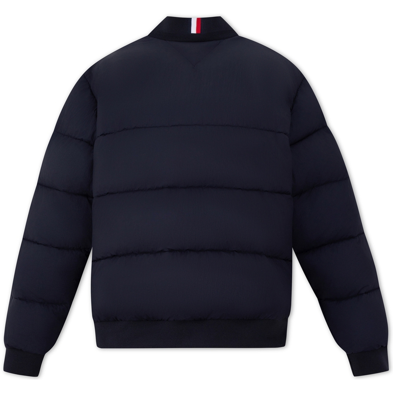 Lookbook 타미 힐피거 심플 웜 슬림핏 봄버 야구 재킷. XM0XM02540