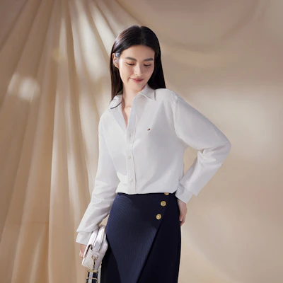 Tommy Hilfiger Kemeja Lengan Panjang Slim Fit Oxford Cotton Solid MW0MW35774 4