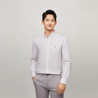 Tommy Hilfiger Kemeja Lengan Panjang Slim Fit Oxford Cotton Solid MW0MW35774 5